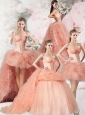 2015 Edgy Beading and Ruffles Pink Quinceanera Dress