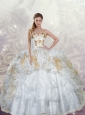 Unique White Quinceanera Dress with Appliques and Ruffles For 2015