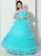 2015 Perfect Sweetheart Quinceanera Dresses with Ruffled Layers and Beading