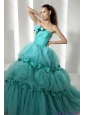 New Arrival Floor Length 2015 Quinceanera Dresses with Hand Made Flowers and Beading
