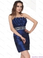 2015 Popular Strapless Prom Dresses with Ruching and Beading