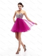 Sexy Hot Pink Sweetheart Prom Dresses with Rhinestone