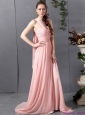 2015 Elegant Sweetheart Prom Dress with Watteau Train