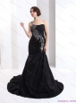 2015 Popular One Shoulder Prom Dress with Brush Train