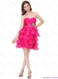 2015 Sweetheart Christmas Party Dresses with Ruffled Layers and Beading