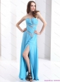 Affordable Sweetheart Ruching 2015 Christmas Party Dresses with Beading and High Slit