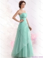 Appple Green Sweetheart Prom Dresses with Ruching and Beading
