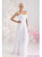 Modest 2015 Sophisticated Ruching Floor Length Prom Dress in White