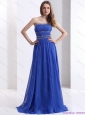 Modest and Delicate 2015 Strapless Prom Dress with Ruching and Beading