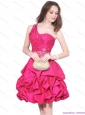 Modest Perfect One Shoulder Beading Prom Dress with Pick Ups