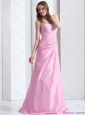 2015 Exclusive Baby Pink Sweetheart Prom Dress with Beading and Ruching