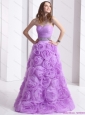 Lilac Sweetheart Plus Size Prom Dresses with Rolling Flowers and Sequins