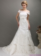 2015 Classical Off the Shoulder Lace Wedding Dress with Bowknot