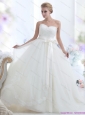 2015 New White Sweetheart Bridal Dresses with Waistband