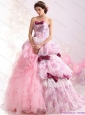 Multi Color Ball Gown Ruffles and Lace Wedding Dresses with Lace and Bowknot