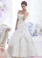 New Strapless Ruffles and Beading White Bridal Gowns for 2015