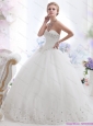 Perfect Ball Gown White 2015 Lace Wedding Dresses with Rhinestones