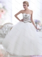 Pretty White Sweetheart 2015 New Wedding Dresses with Rhinestones