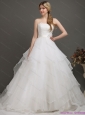 The Most Popular and New White Wedding Dresses with Brush Train and Sash in 2015