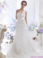 2015 New and Wonderful A Line Wedding Dress with Lace and Hand Made Flowers