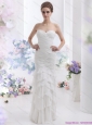 2015 Plus Size Sweetheart Wedding Dress with Ruching and Ruffled Layers