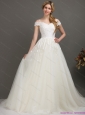 2015 Plus Size the Shoulder Wedding Dress with Beading
