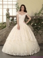 2015 The Super Hot Off The Shoulder Lace Wedding Dress with Floor Length