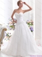 Plus Size 2015 Sweetheart Wedding Dress with Ruching and Beading