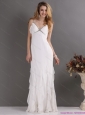 2015 New Empire Criss Cross Wedding Dress with Beading