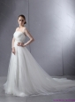 2015 Plus Size Strapless A Line Wedding Dress with Lace and Ruching
