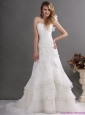 New 2015 Classical One Shoulder Wedding Dress with Lace
