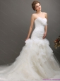 New 2015 Classical Sweetheart Wedding Dress with Ruching and Ruffles