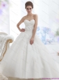 New 2015 Fashionable Sweetheart Wedding Dress with Lace and Hand Made Flowers
