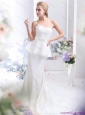 New 2015 Feminine Sweetheart Wedding Dress with Lace and Bowknot