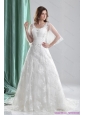 New 2015 Wonderful A Line Wedding Dress with Beading and Lace
