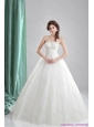 2015 Plus Size  A Line Strapless Wedding Dress with Beading