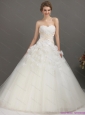 2015 Plus Size Sweetheart Wedding Dress with Appliques