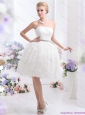 2015 Short Strapless Wedding Dress with Knee-length
