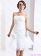 2015 Short Strapless Wedding Dress with Knee-length
