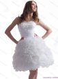 2015 Short Sweetheart Wedding Dress with Lace and Ruffles