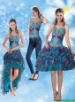 2015 Detachable Modest Spaghetti Straps Prom Dresses with Hand Made Flower and Embroidery
