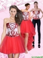 2015 Detachable New Style Strapless Multi Color Short Prom Dresses with Embroidery