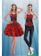 Detachable Multi Color Sweetheart Prom Dress with Appliques and Ruffles