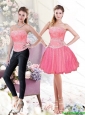 2015 Detachable Exclusive A Line Strapless Beading Prom Dress in Watermelon