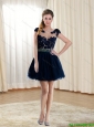 2015 Delicate Scoop Black Prom Dress with Beading and Lace