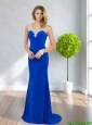 2015 Discount Column Scoop Beading Prom Dresses in Royal Blue