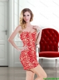 2015 Fashionable Lace Column Sweetheart Red Prom Dress