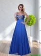 Beautiful 2015 Empire Sweetheart Royal Blue Prom Dresses with Beading