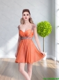 Elegant 2015 Beading Off The Shoulder Orange Red Prom Dress