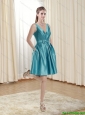 Fashionable V Neck Belt Knee Length Prom Dress for 2015 Spring
